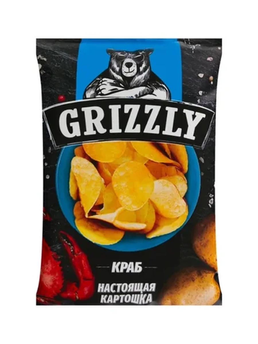 ЧИПСЫ ТАБИГЫЙ TM GRIZZLY КРАБ 100ГР