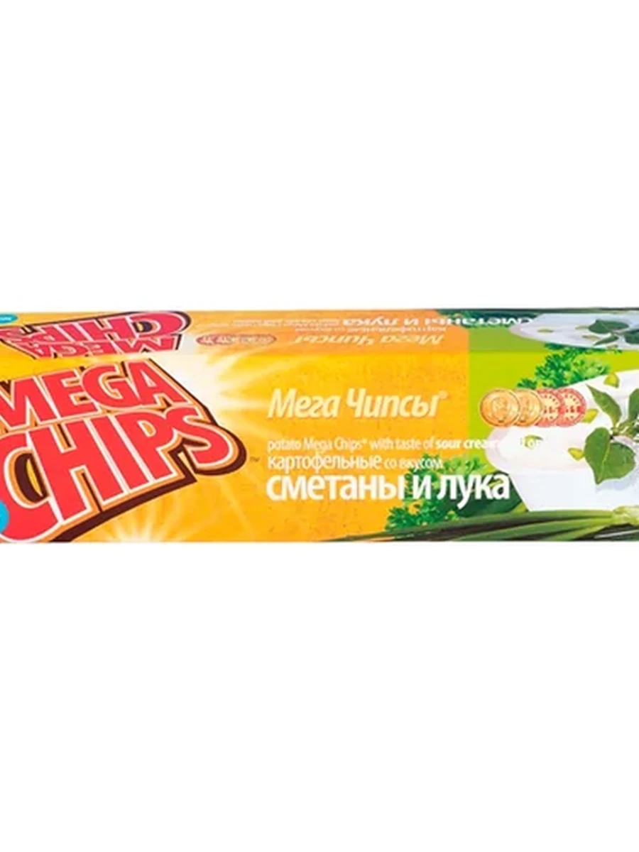 ЧИПСЫ MEGACHIPS СО ВКУСОМ СМЕТАНЫ И ЛУКА 50ГР