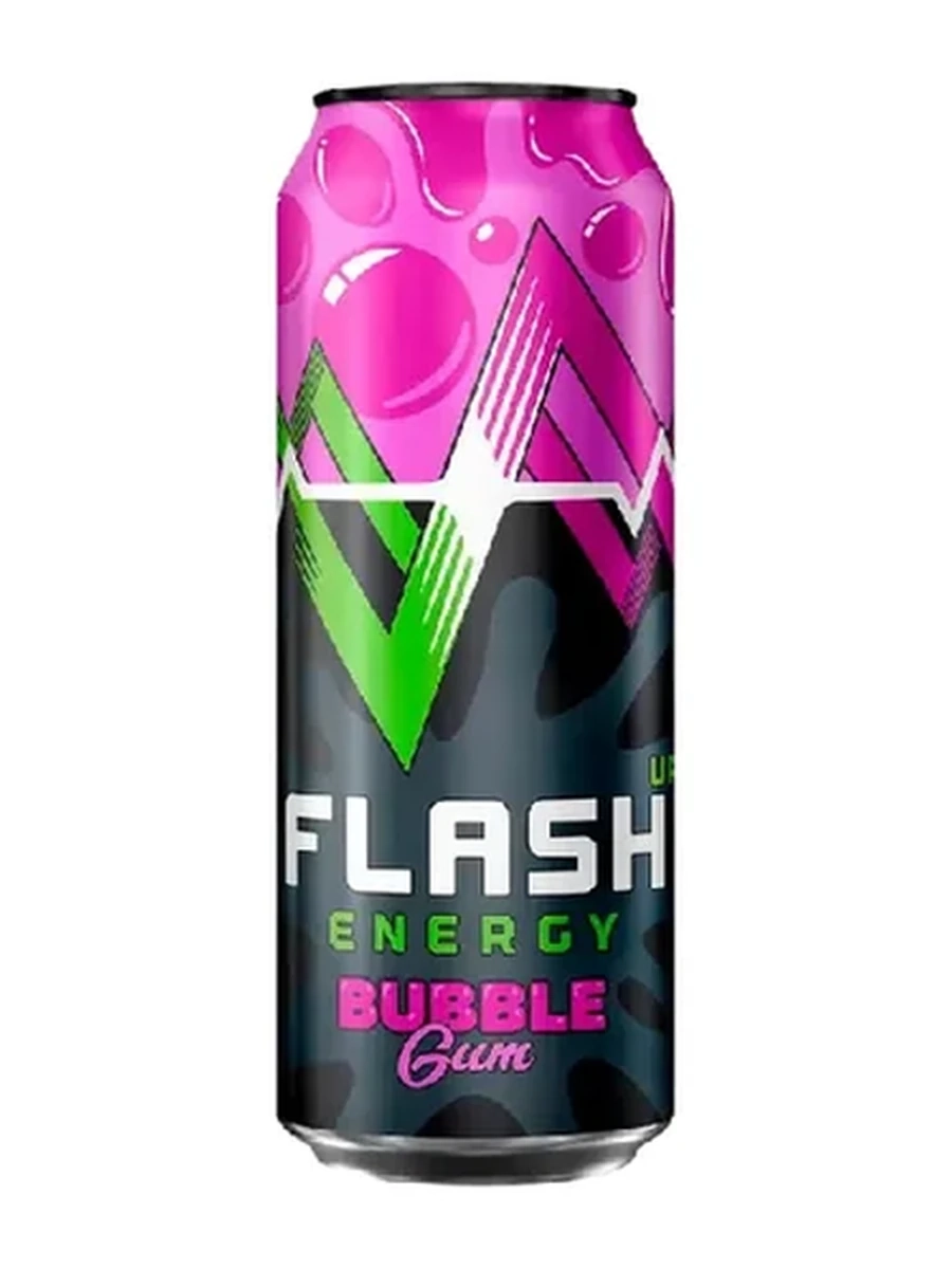 НАПИТОК БЕЗАЛКОГОЛЬНЫЙ ЭНЕРГЕТИЧЕСКИЙ FLASH UP BUBBLE GUM 0,45 Ж/Б