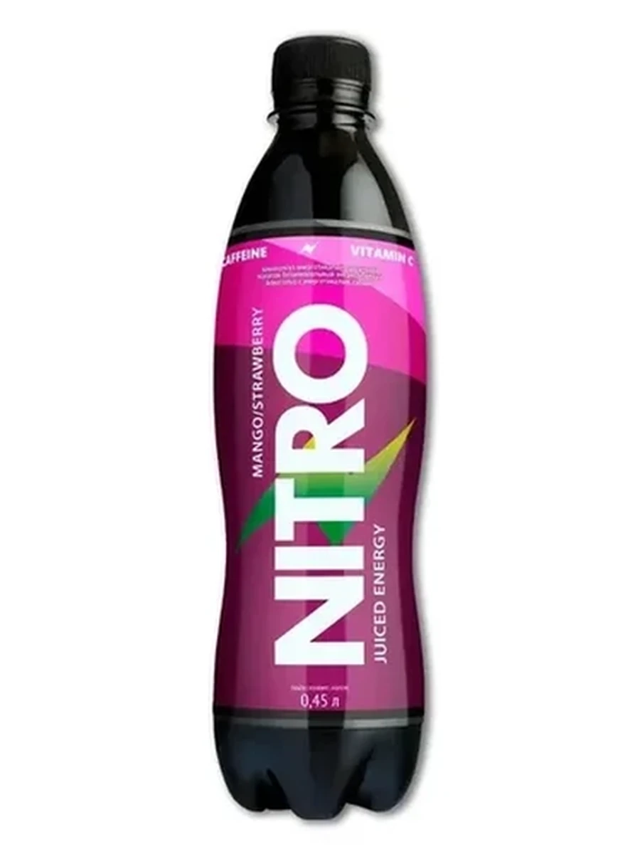 НАПИТОК ЭНЕРГЕТИЧЕСКИЙ NITRO СО ВКУСОМ МАНГО/КЛУБНИКИ 0,5Л ПЭТ