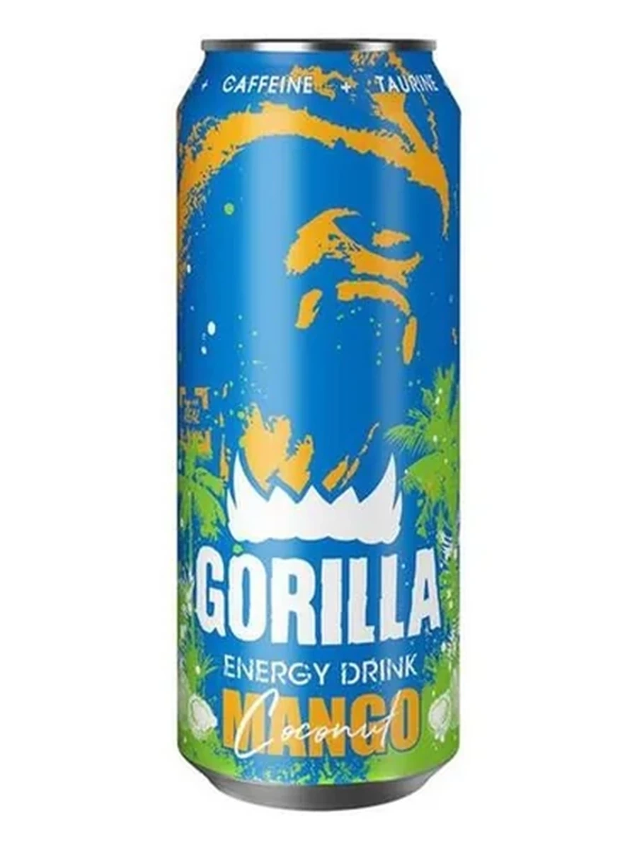 НАПИТОК ЭНЕРГЕТИЧЕСКИЙ GORILLA МАНГО КОКОС Ж/Б 0.450Л