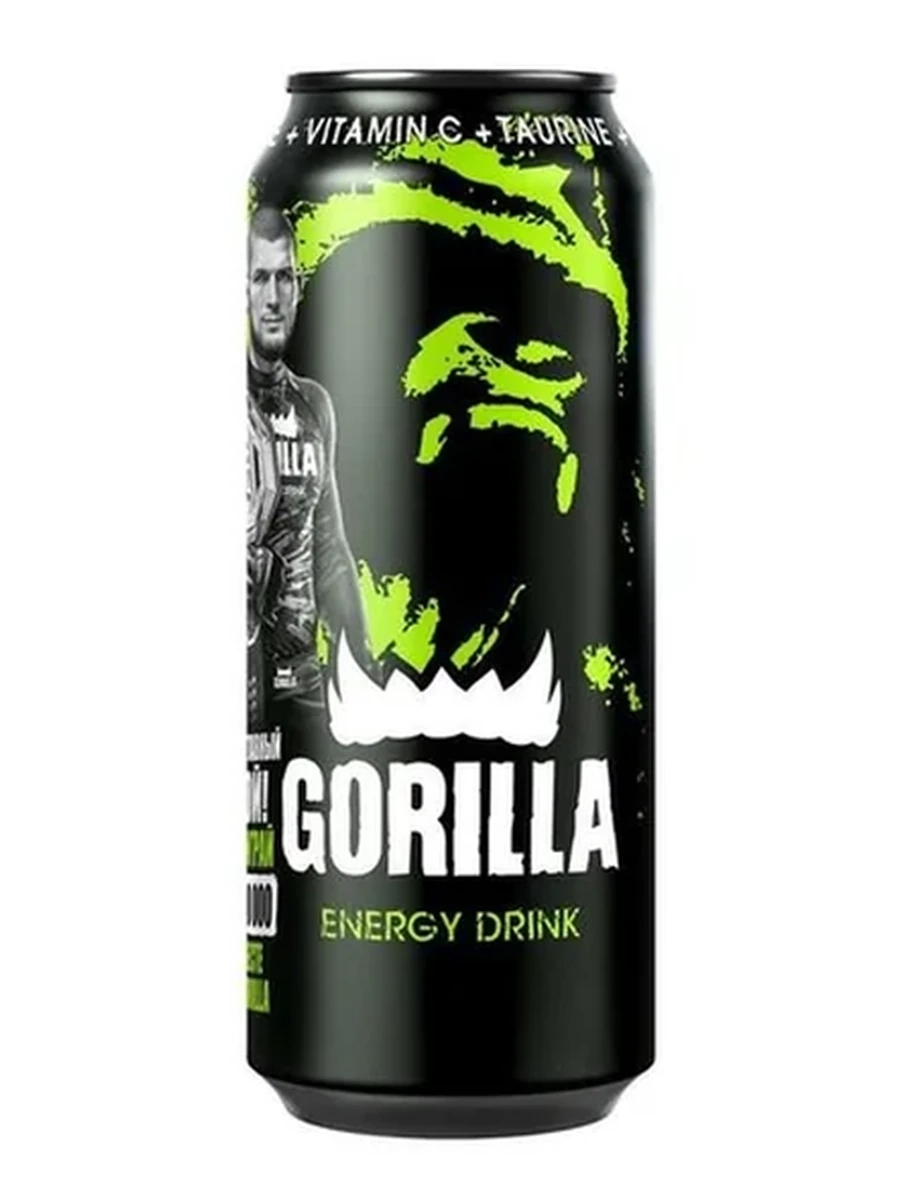 НАПИТОК ЭНЕРГЕТИЧЕСКИЙ GORILLA PURE ЗЕЛЕНЫЙ Ж/Б 0,5Л