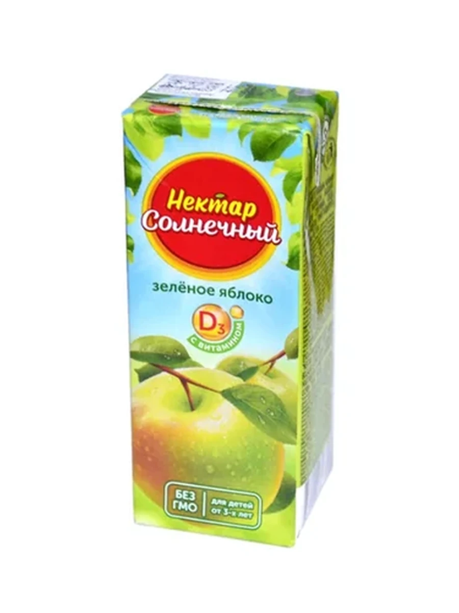 Сок Нектар Солнечный яблоко 0,2л