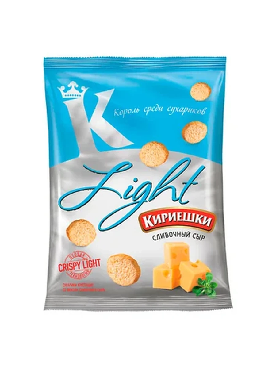 СУХАРИКИ КИРИЕШКИ LIGHT СЛИВОЧНЫЙ СЫР 80ГР