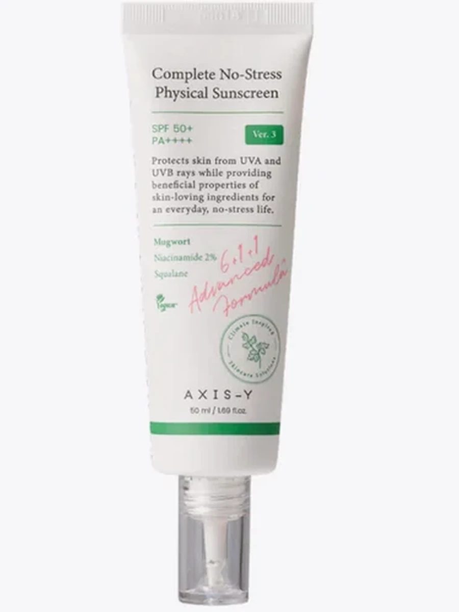 Лёгкий минеральный санскрин AXIS-Y Complete No-Stress Physical Sunscreen V. 3 SPF50+ PA++++