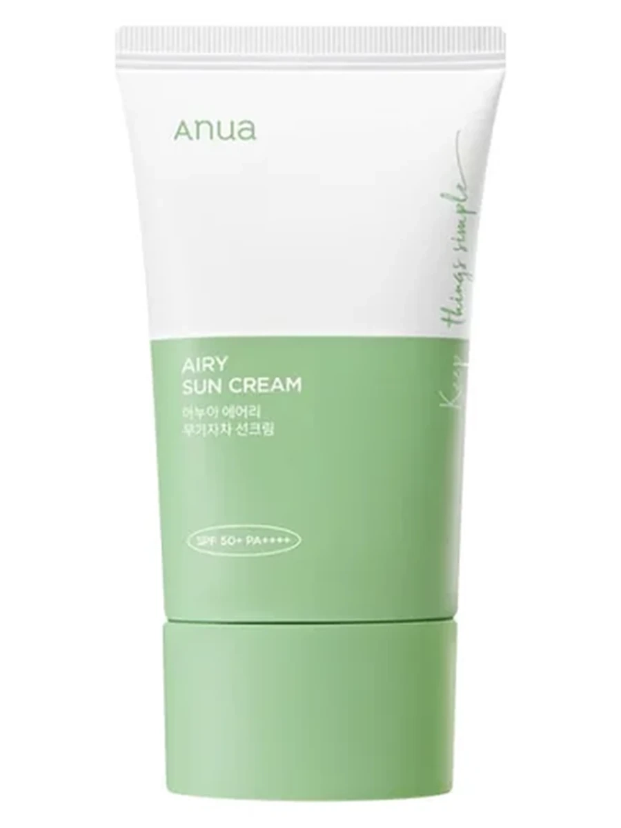 Лёгкий минеральный солнцезащитный крем Anua Airy Sun Cream