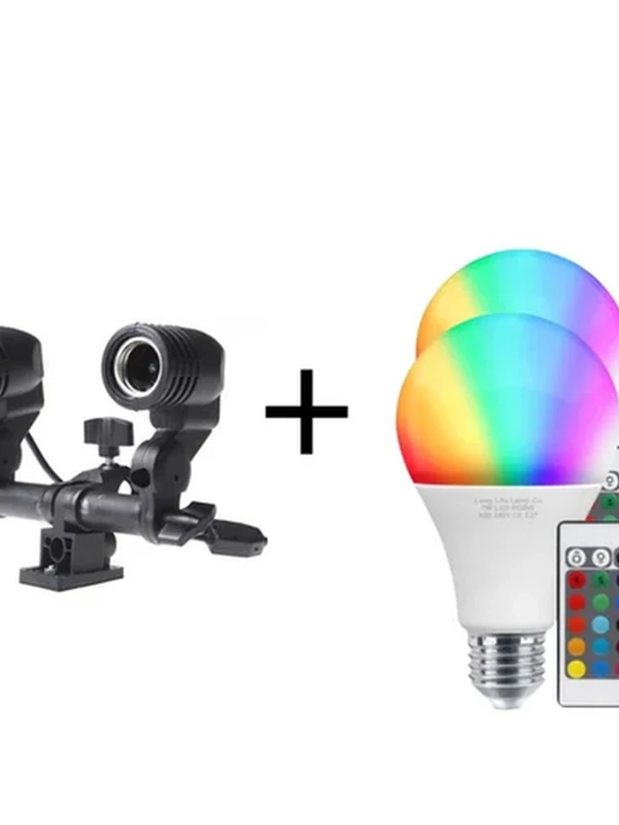 Двойной патрон Bobby Studio + RGB Светодиодная лампа (15W) A80-265V