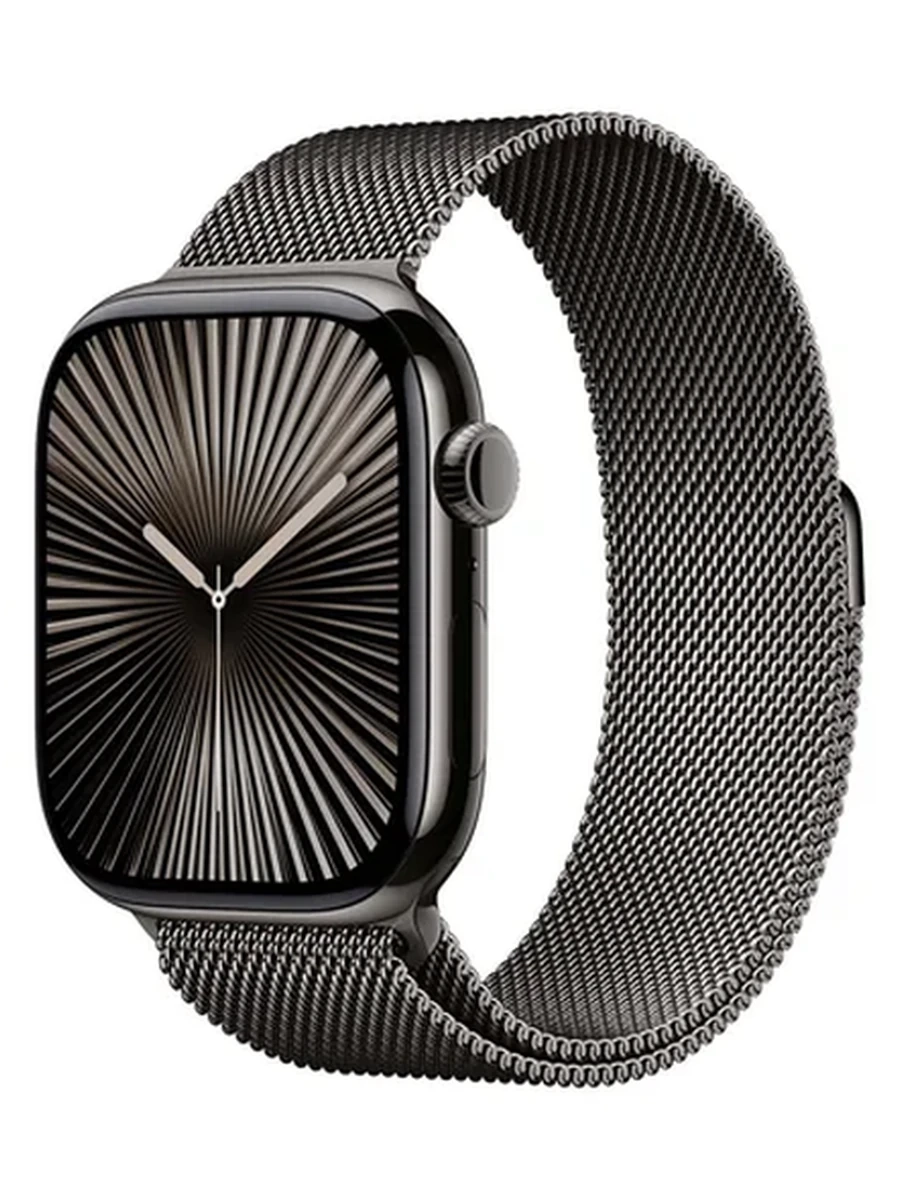 Apple Watch Series 10 GPS + Cellular, 46mm Slate Titanium Case with Slate Milanese Loop – M/L