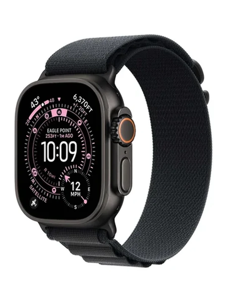 Apple Watch Ultra 3 GPS + Cellular, 49mm Black Titanium Case with Black Alpine Loop – M
