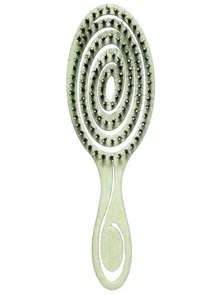 Подвижная био-расческа Solomeya Detangler Bio Hair Brush зеленый