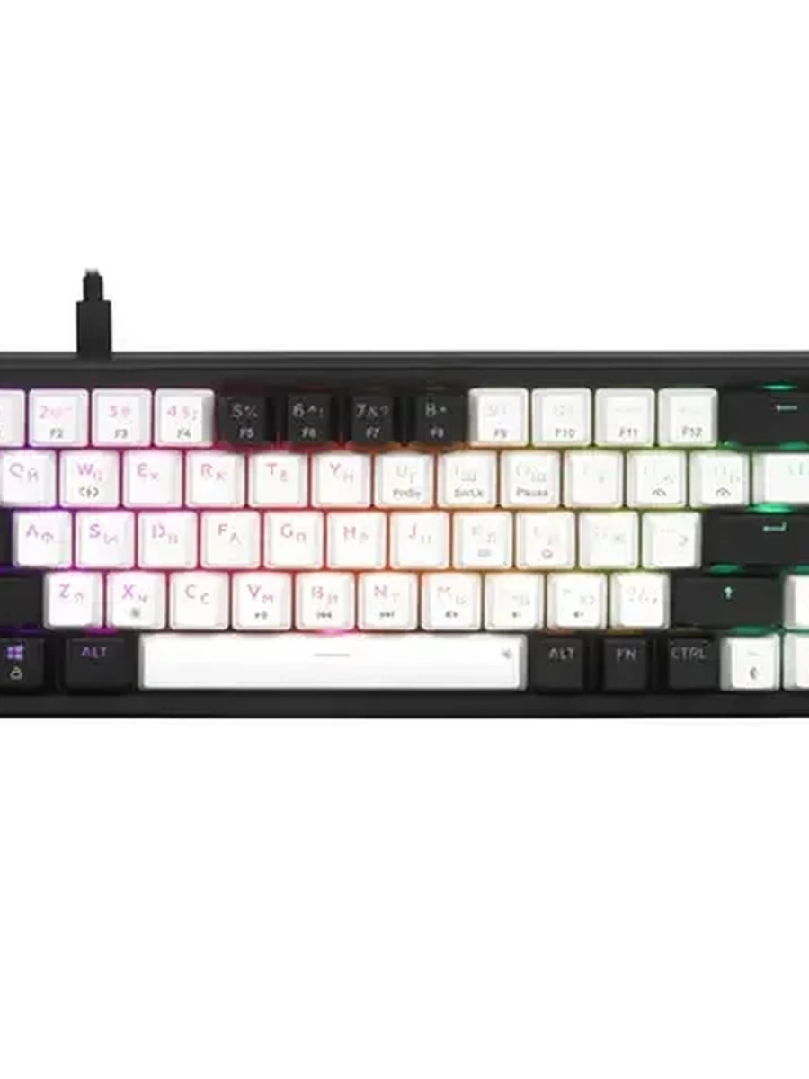 Клавиатура проводная DEXP Aura [механическая, RUBY Red, 67кл, RGB] Черная