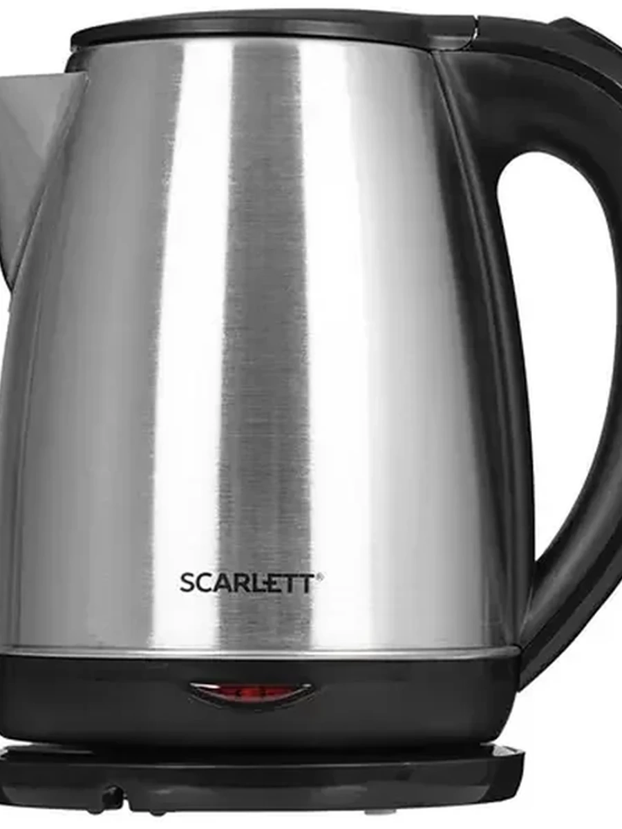 Электрочайник Scarlett SC-EK21S34 [металл, 1.8 л, 2200 Вт, фильтр, скрытый нагревательный элемент, серебристый, черный, в комплекте: 1 шт]