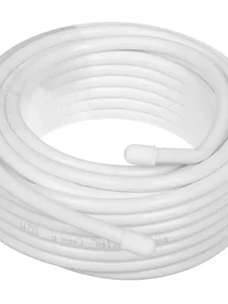 Кабель антенный DEXP RG6, 10м, CCA [RG6, 10м, CCA (омедненный аллюминий), нет штекера, коаксиальный, белый]