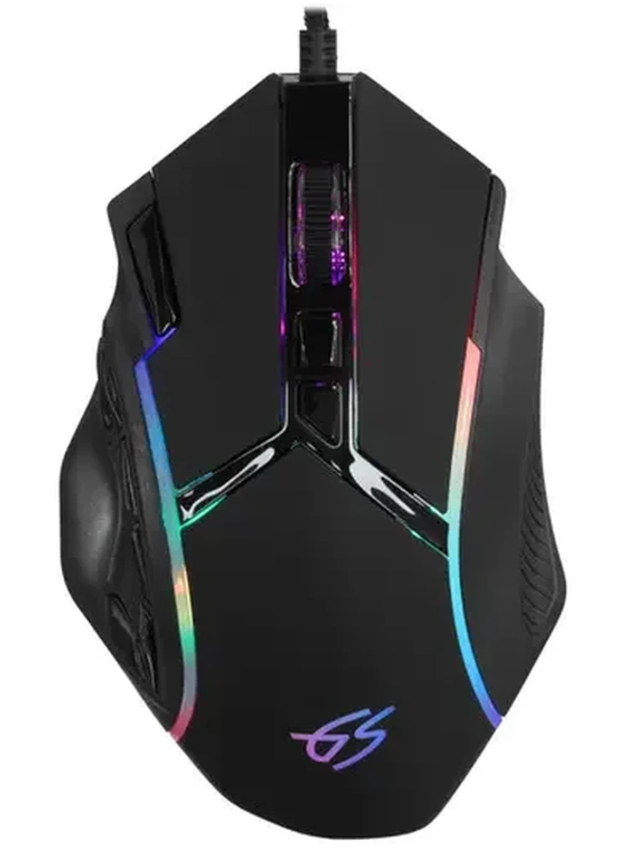 Мышь проводная DEXP GS Might [12800dpi, Instant 826, RGB, 12-кнопок, 1000 Гц, USB] Black