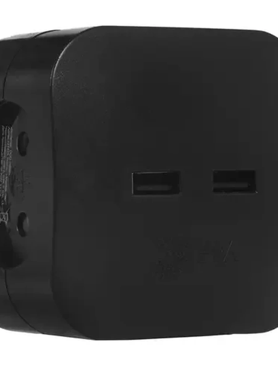 Разветвитель ЭРА SP-4-USB-B [4 розетки/10 А/USB/(Черный)]