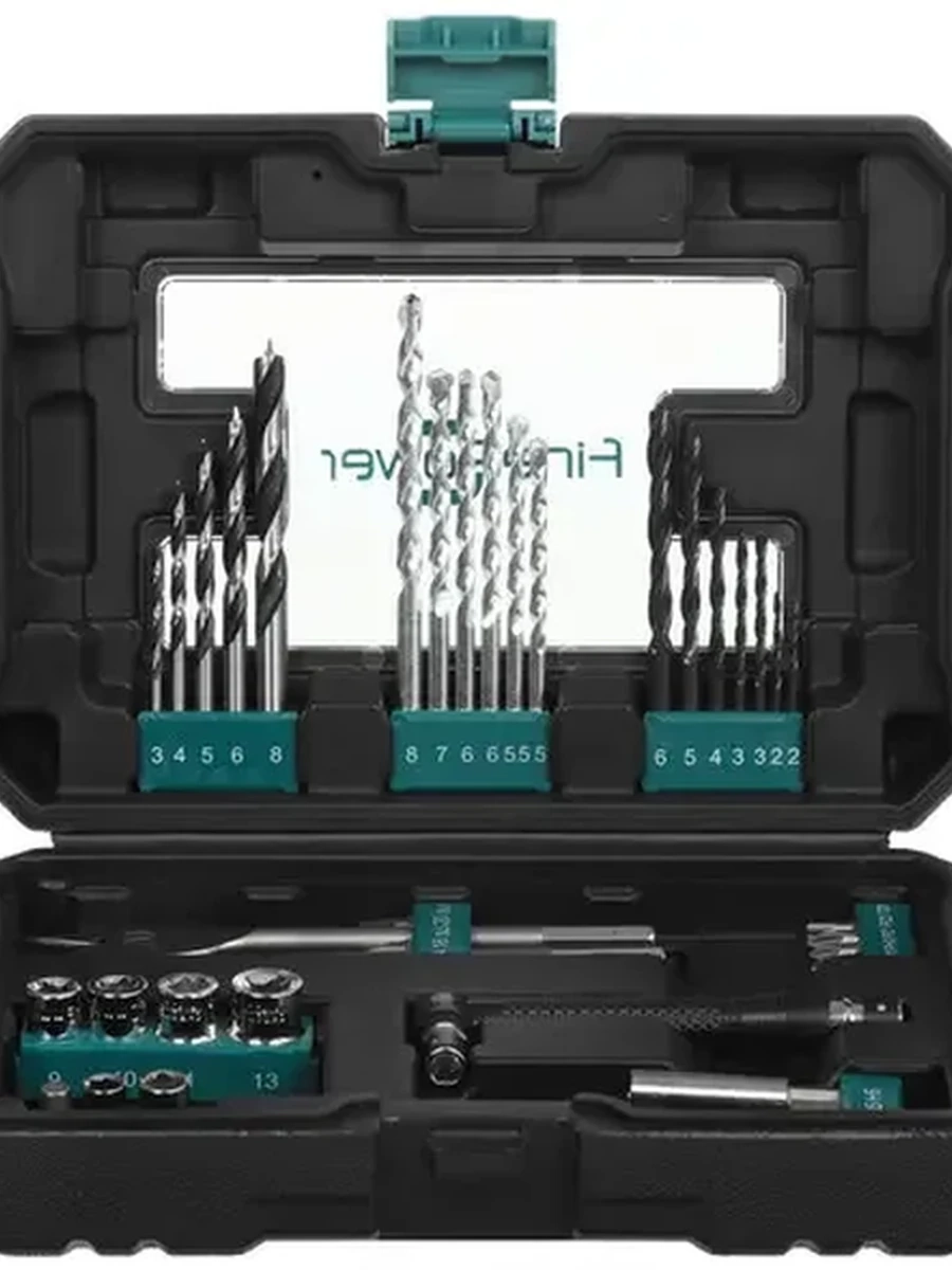 Набор бит и сверл Finepower FPBD-41 [предметов - 41, сверла - универ., Ø2-20мм, 20 шт., биты - PH,PZ,SL,T, 25 мм, 11шт., торц. - Ø6-13 мм, 6 шт. ]