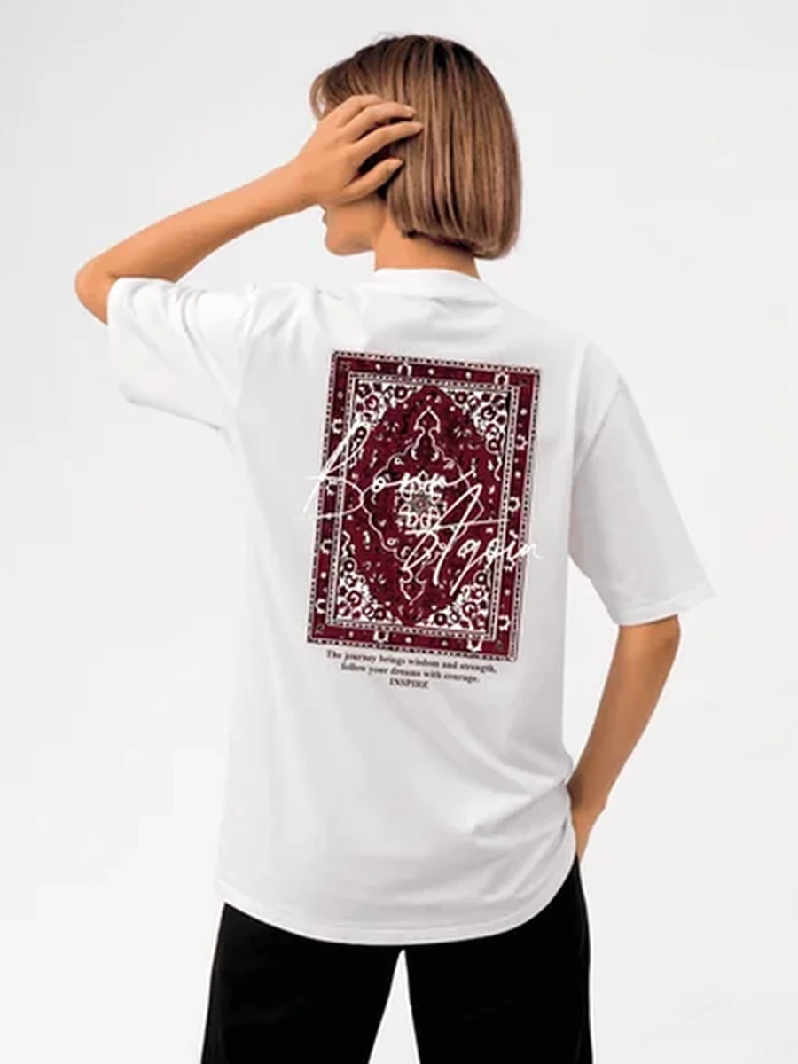 Футболка базовая Унисекс Белая 2XL  GALALA и Персидским Узором
