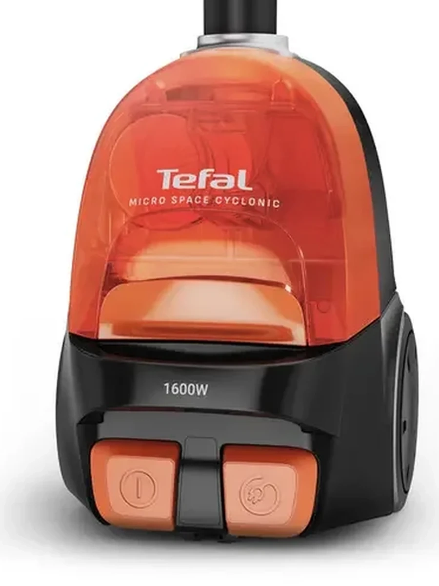 Пылесос  Tefal MICRO SPACE CYCLONIC TW3235EA [1600 Вт, всасывания-350 Вт, сухая, контейнер, 1 л, труба составная, оранжевый]