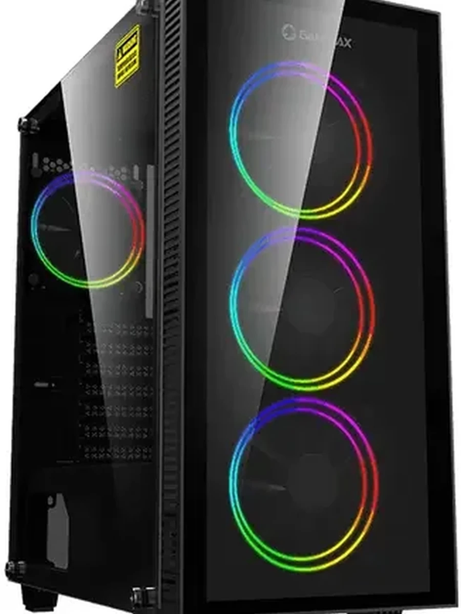 Корпус Mid-Tower GameMax Draco XD черный [закаленное стекло, 4 x 120 мм, 0.5 мм] [MFG. A363-TA]