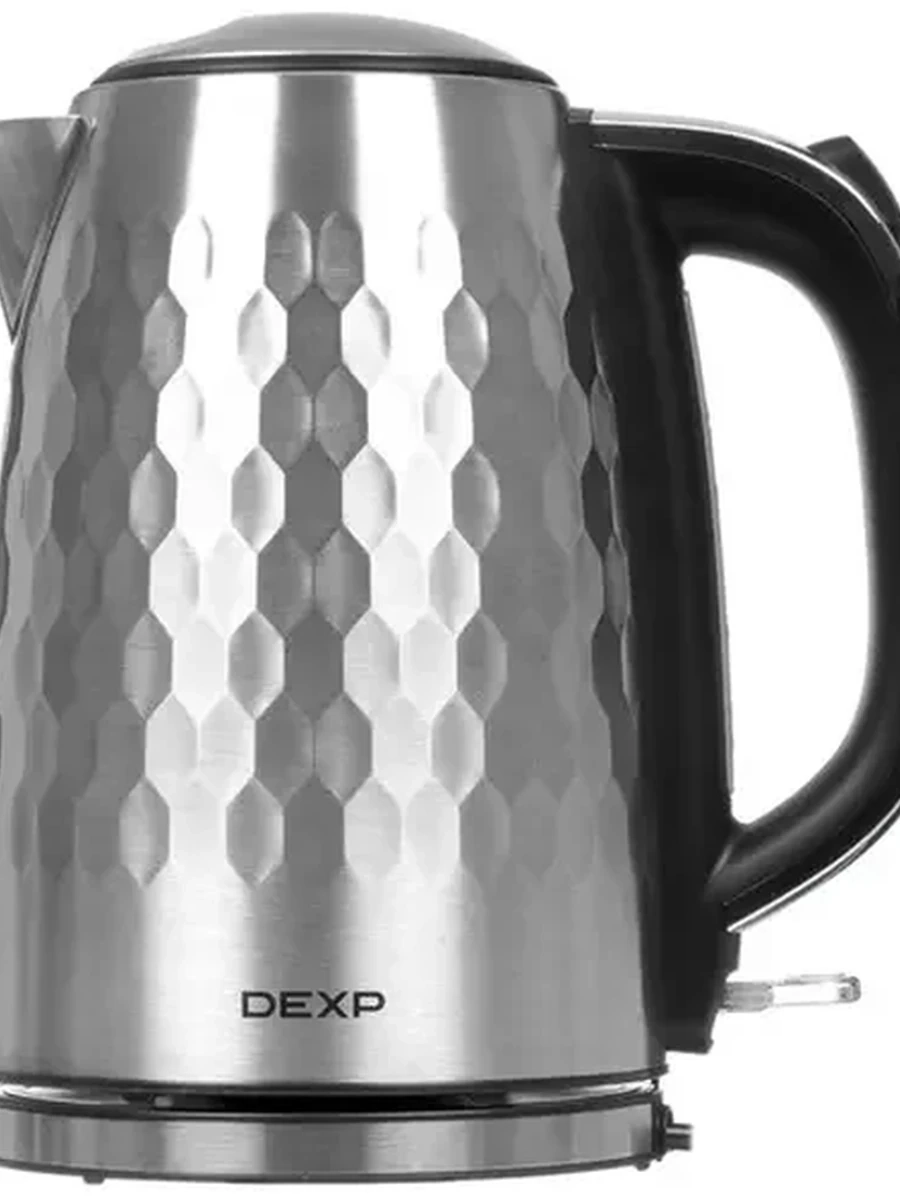 Электрочайник DEXP DK-1402 [Металл текстурный, SUS 304, 1.7 л, STRIX, фильтр] Серебристый
