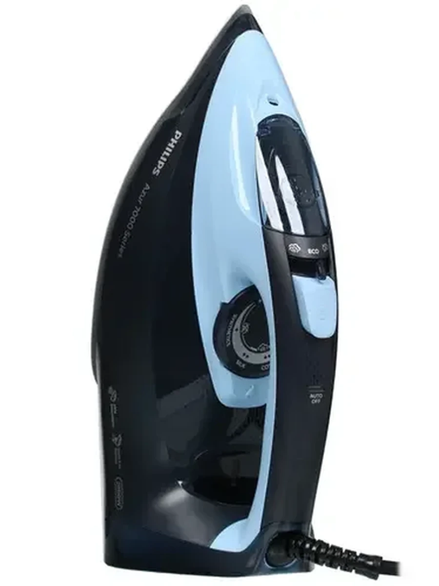 Утюг Philips DST7041/20 [2800, подошва SteamGlide Elite, пар 50 г/мин, удар 250 г/мин, 300 мл,система очистки накипи,синий/голубой]*