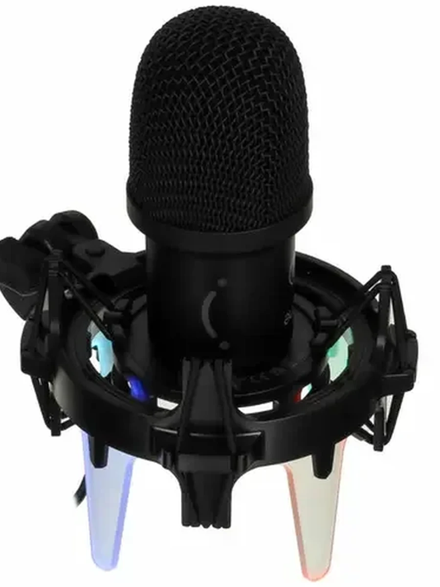 Микрофон Fifine K651 [Набор: студийный микрофон+пантограф+паук, динамический, переходник 3/8 на 5/8, рег.громкости, USB C, RGB подсветка]