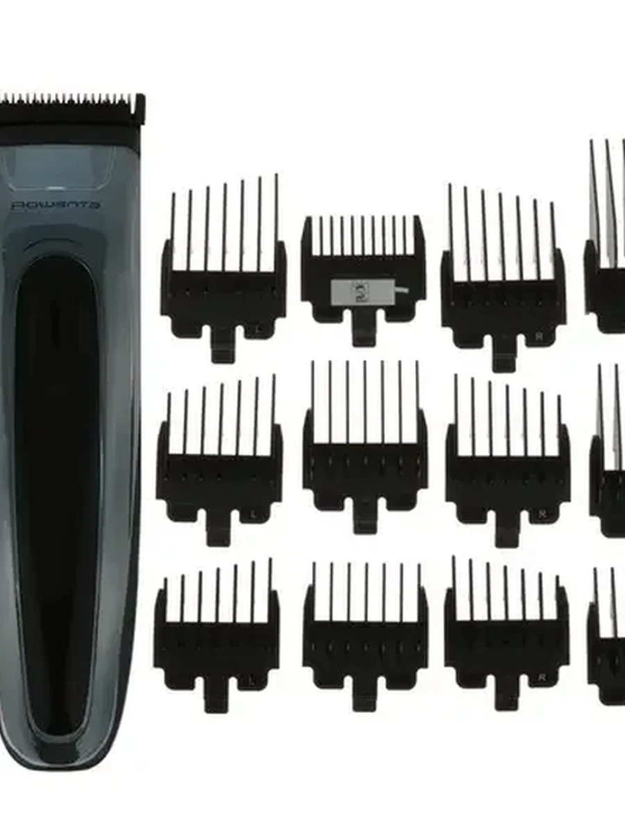 Машинка для стрижки ROWENTA TN1551E0 Barber Experience серебристый/черный [смена насадок, насадок-12 шт, нерж.сталь]