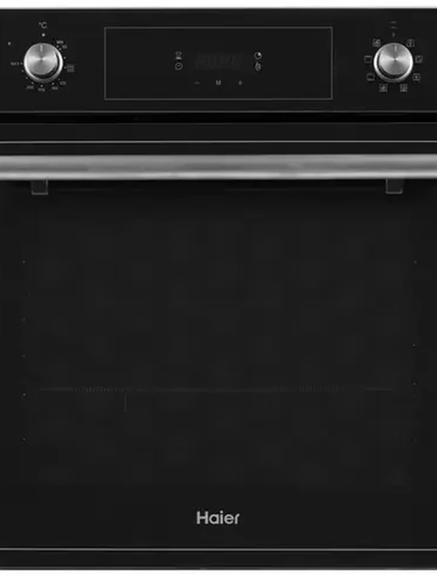 Электрический духовой шкаф HAIER HOD-PF08TGB [70 л, сенсор, утапл. ручки, ст.-2 шт, дисплей, черный, серебристый]