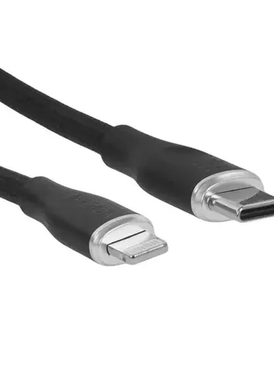 Кабель круглый VOLTME Lightning 8-pin - USB Type-C черный 1.2 м [3 А, 60 Вт]