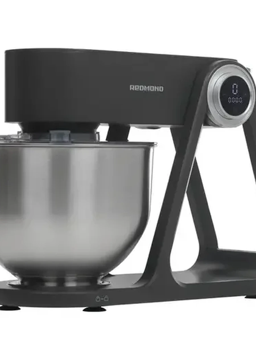 Планетарный миксер Redmond FM600 [1500 Вт, планетарный, скоростей - 6, корпус - металл, насадок - 3 шт, черный, серебристый]
