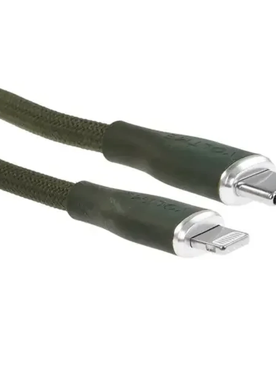 Кабель круглый VOLTME Lightning 8-pin - USB Type-C зеленый 2 м [3 А, 60 Вт]