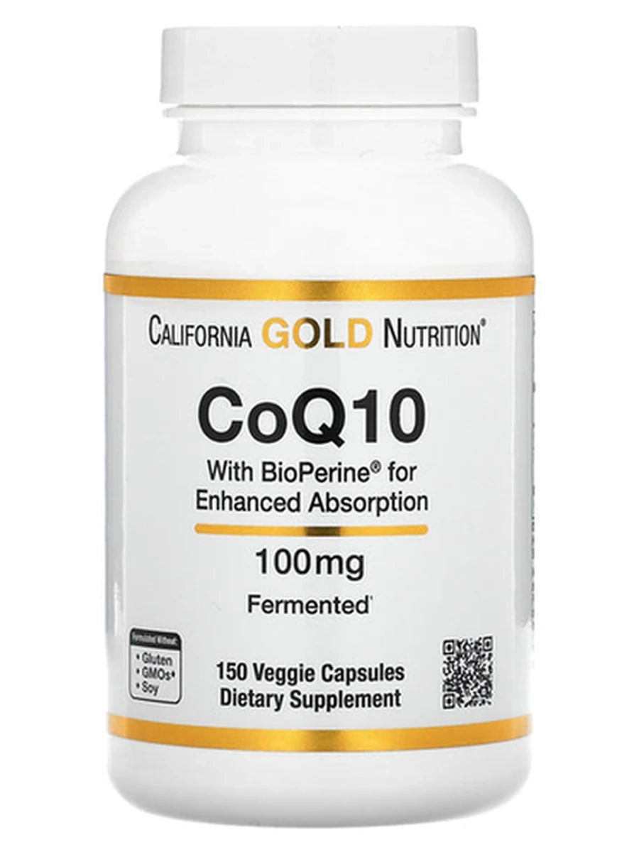 CALIFORNIA GOLD NUTRITION Коэнзим Q10 100 мг с экстрактом черного перца, 150 капсул