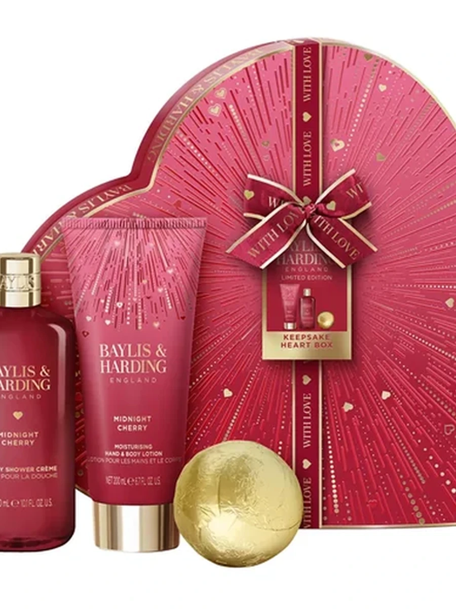 Baylis Harding midnight cherry luxury heart keepsake gift box