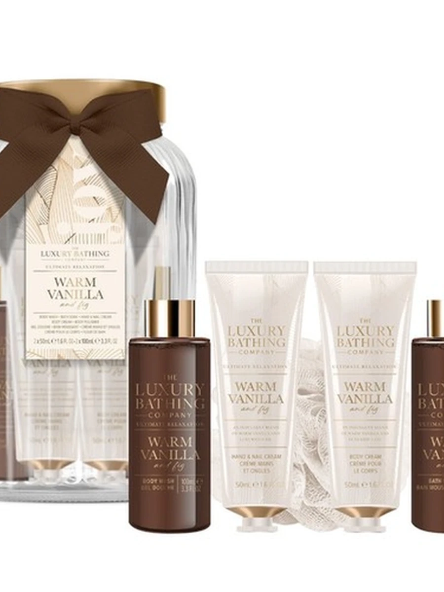 Luxury bathing warm vanilla and fig 2•100 ml,2•50 ml,body polisher