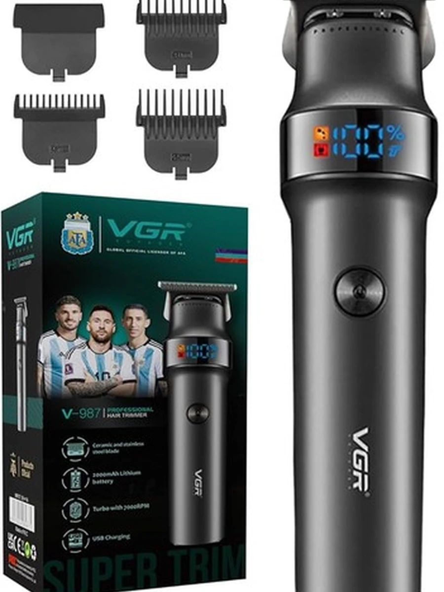Профессиональный триммер для стрижки волос и бороды VGR V-987 беспроводной