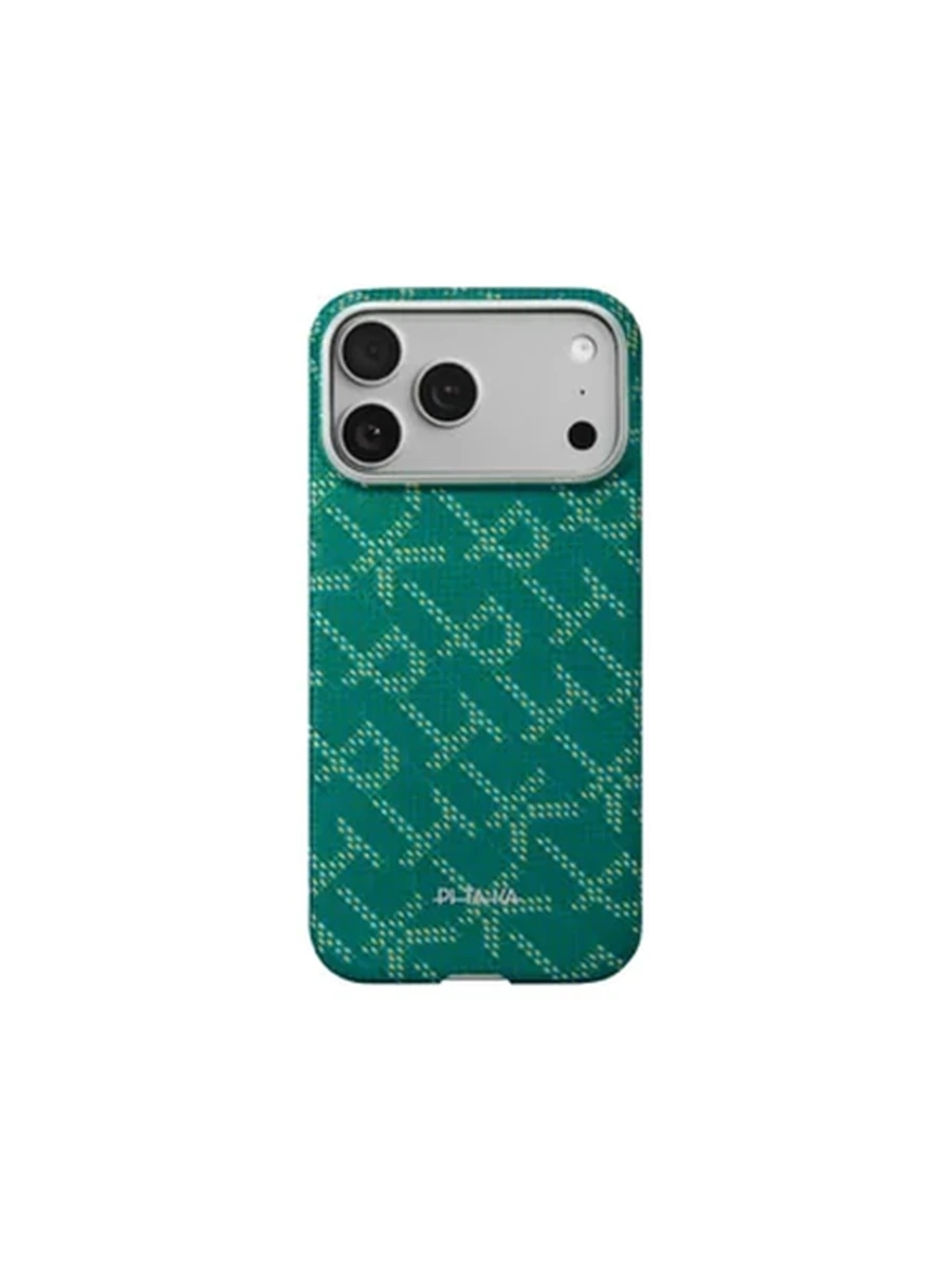 Чехол Pitaka Ultra-Slim Case для iPhone 17 Pro Max Monogram Gold/Green (Black/Gray)