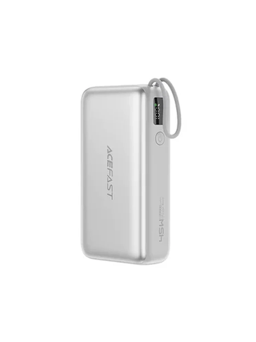 Power Bank ACEFAST M34 PD45W fast charging power bank with telescopic cable 20000mAh,CCC Silver