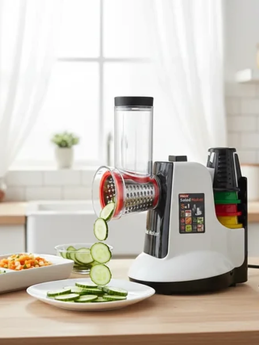 Овощерезка электрическая Salad Maker 5-в-1 (600W)