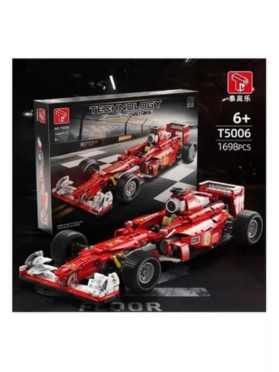 T5006-Конструктор Статичная 1:8 модель гоночного F1 (красная) (1698+ деталей) №3
