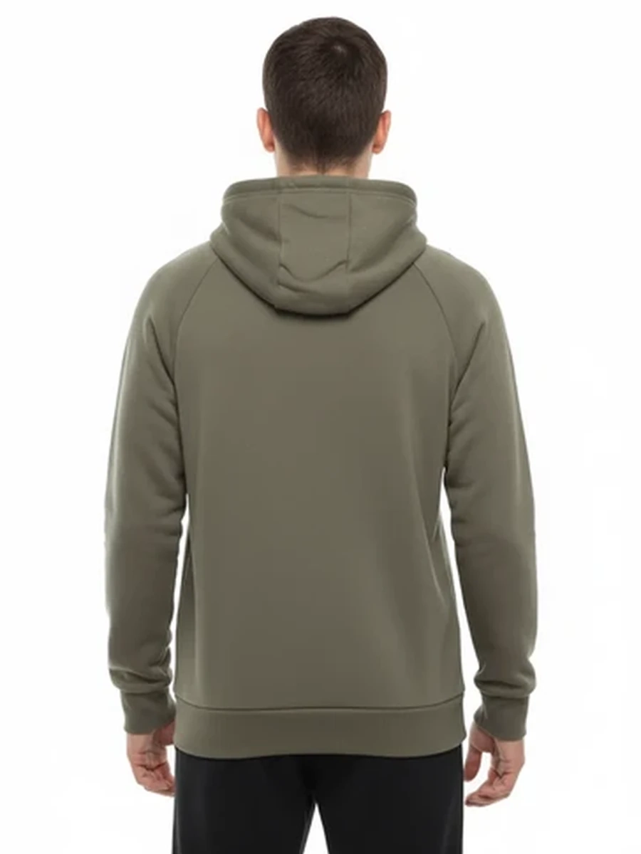 Мужская толстовка худи Under Armour с капюшоном оливкового цвета