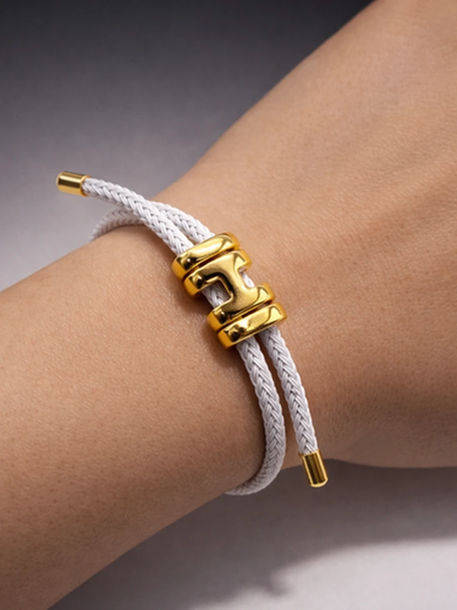 Браслет-нитка Hermes белый