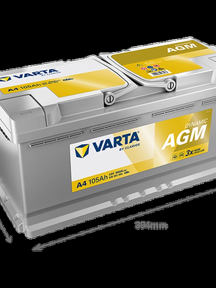 АКБ 105 Ah Varta AGM (низкий) H15