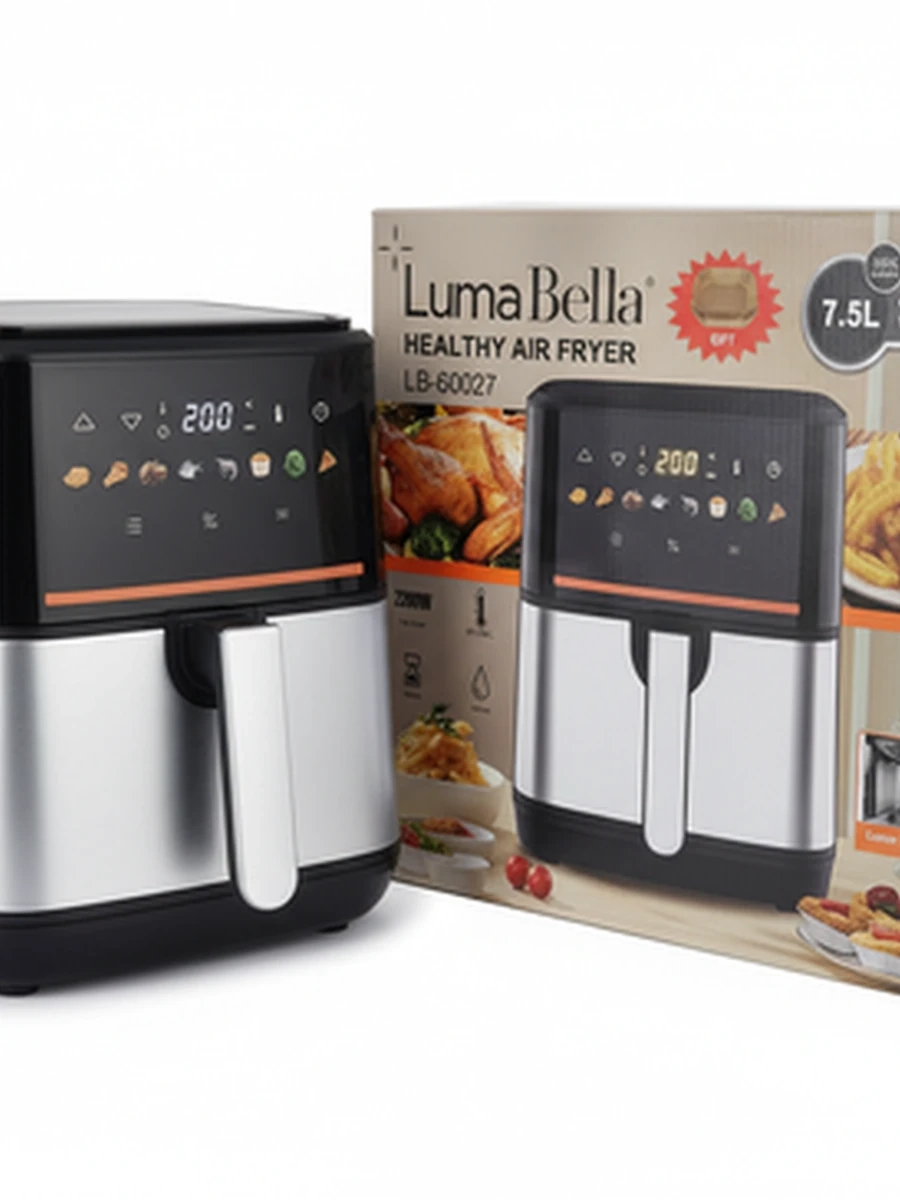 Аэрофритюрница LumaBella LB-60027, 7.5 л, 2200 Вт, для приготовления без масла.