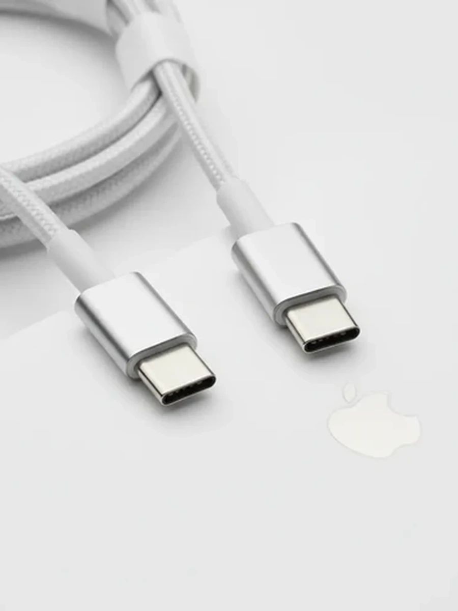 Оригинальный Кабель для зарядки Apple USB-C to USB-C 60W 1м белый
