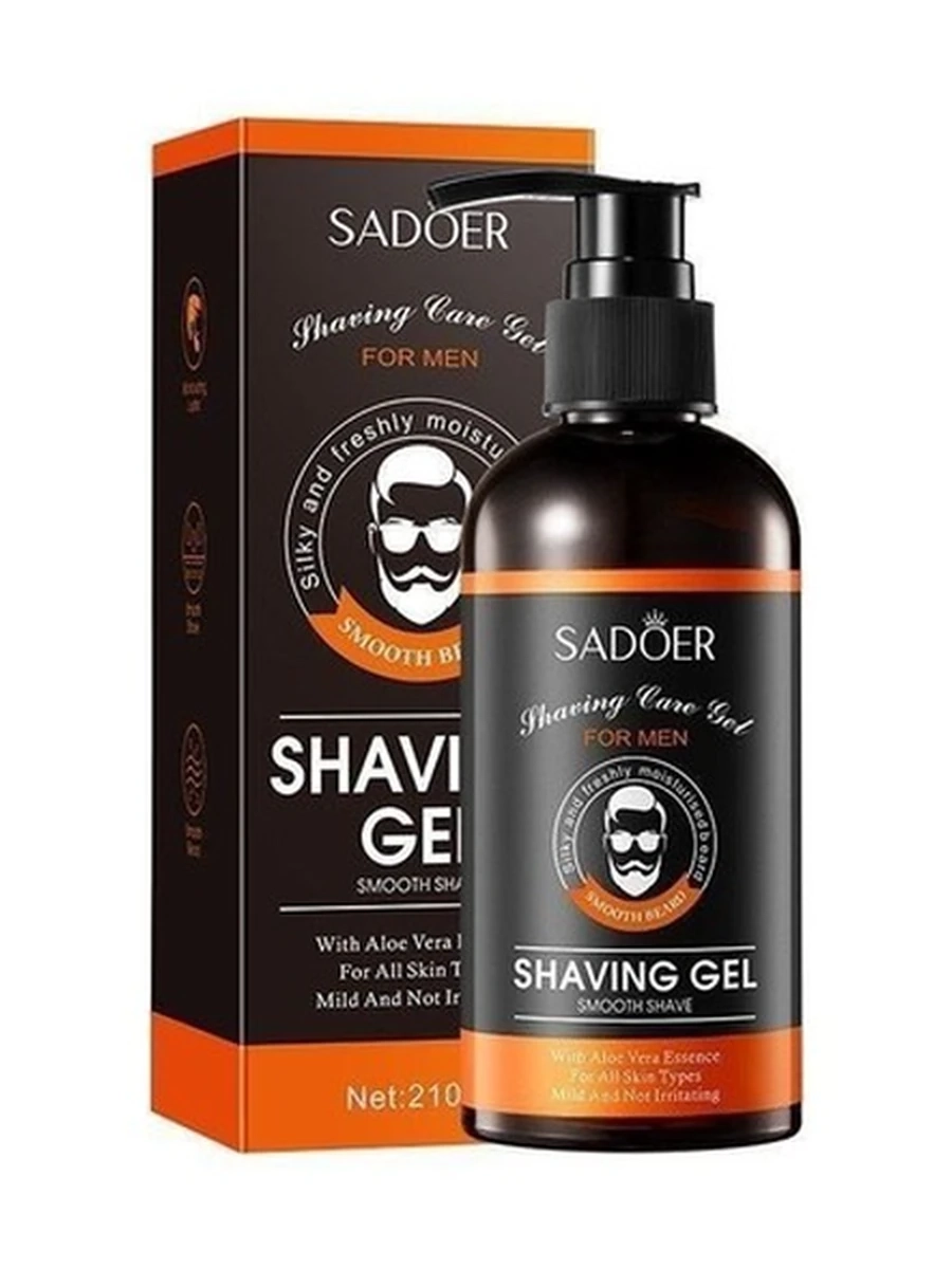 SADOER Shaving Care Gel For Men Безупречное бритье и экспертный уход с экстрактом алоэ вера