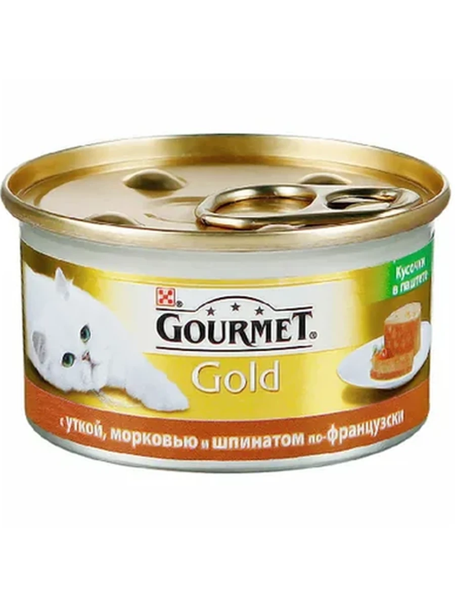 Корм д/кошек GOURMET GOLD с уткой, морковью и шпинатом по-французки 85гр