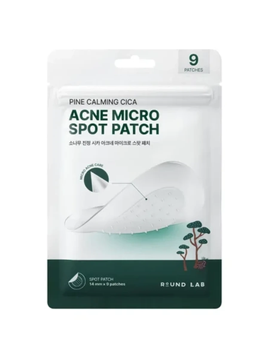 Микроиголочные патчи от прыщей Round Lab Pine Calming Cica Acne Micro Spot Patch