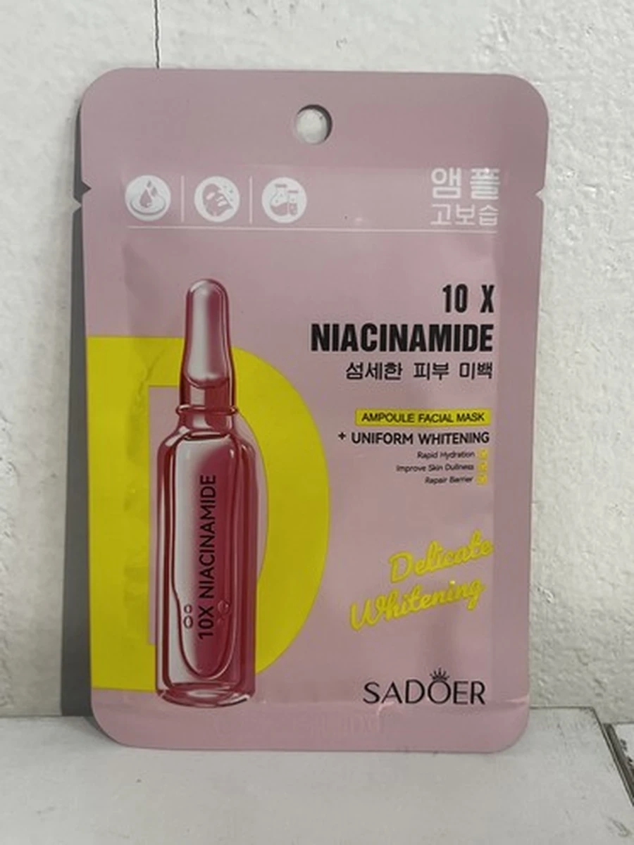 SADOER 10X Niacinamide: Тканевая маска «Мгновенное сияние и увлажнение»