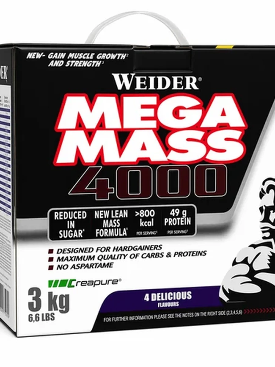 Гейнер Mega mass 4000 Weider 3кг