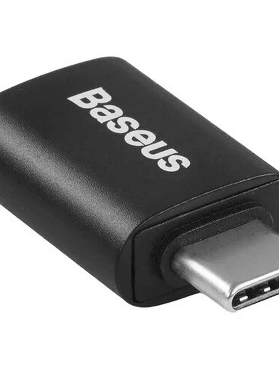 OTG Переходник BASEUS USB-С (M) - USB 3.1 (F) (металличский корпус, черный) [ZJJQ000001]